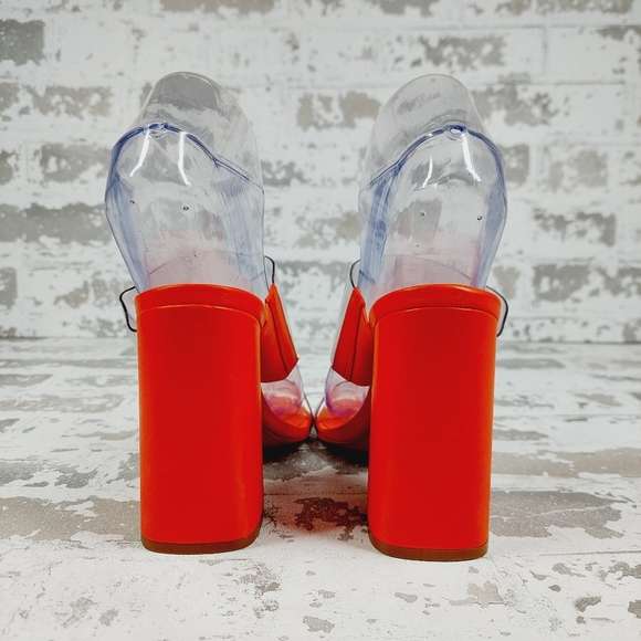 NEW Schutz Victorie High Block Clear Block Heel Dress Sandals C870 - Picture 6 of 14